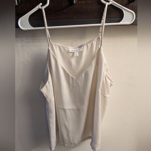 Prologue Women's Cream/Off White Shimmer Adjustable Cami Tank Top XL